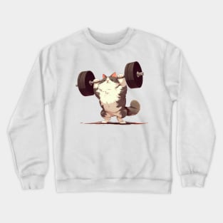 cat lifting weight Crewneck Sweatshirt